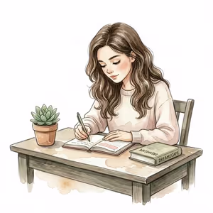 Person meditating at a clean desk
